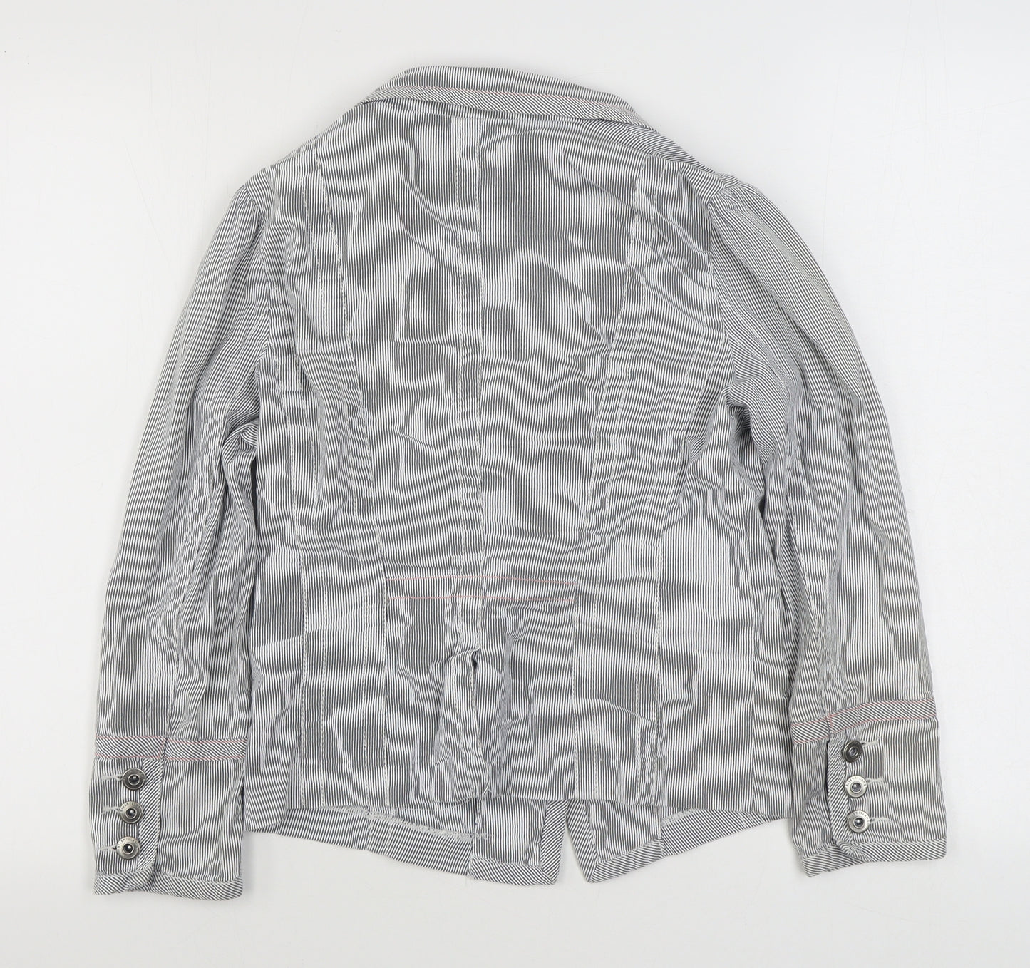 Rive Island Womens Blue Striped  Jacket Blazer Size 12  Button