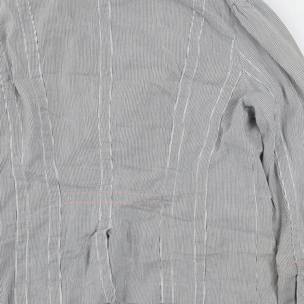 Rive Island Womens Blue Striped  Jacket Blazer Size 12  Button