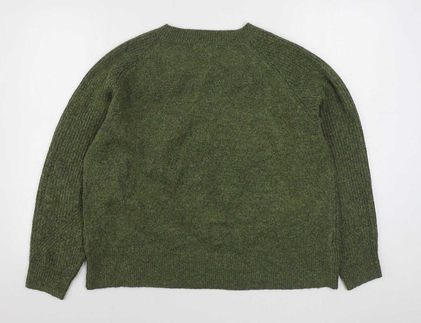 Marks and Spencer Mens Green Round Neck  Acrylic Pullover Jumper Size L