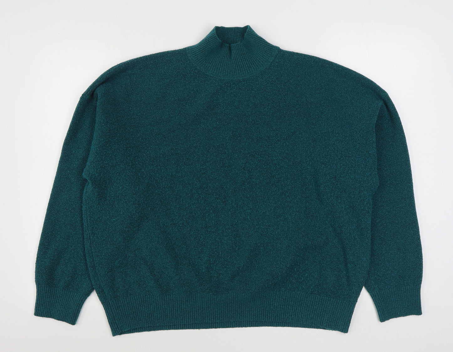 Marks and Spencer Womens Blue High Neck  Polyester Pullover Jumper Size L