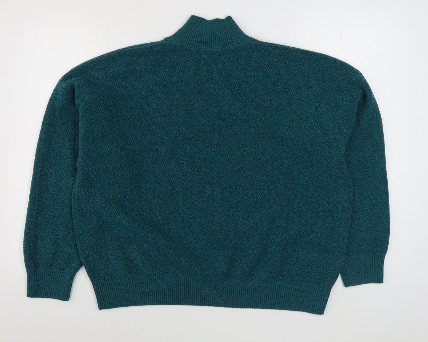 Marks and Spencer Womens Blue High Neck  Polyester Pullover Jumper Size L