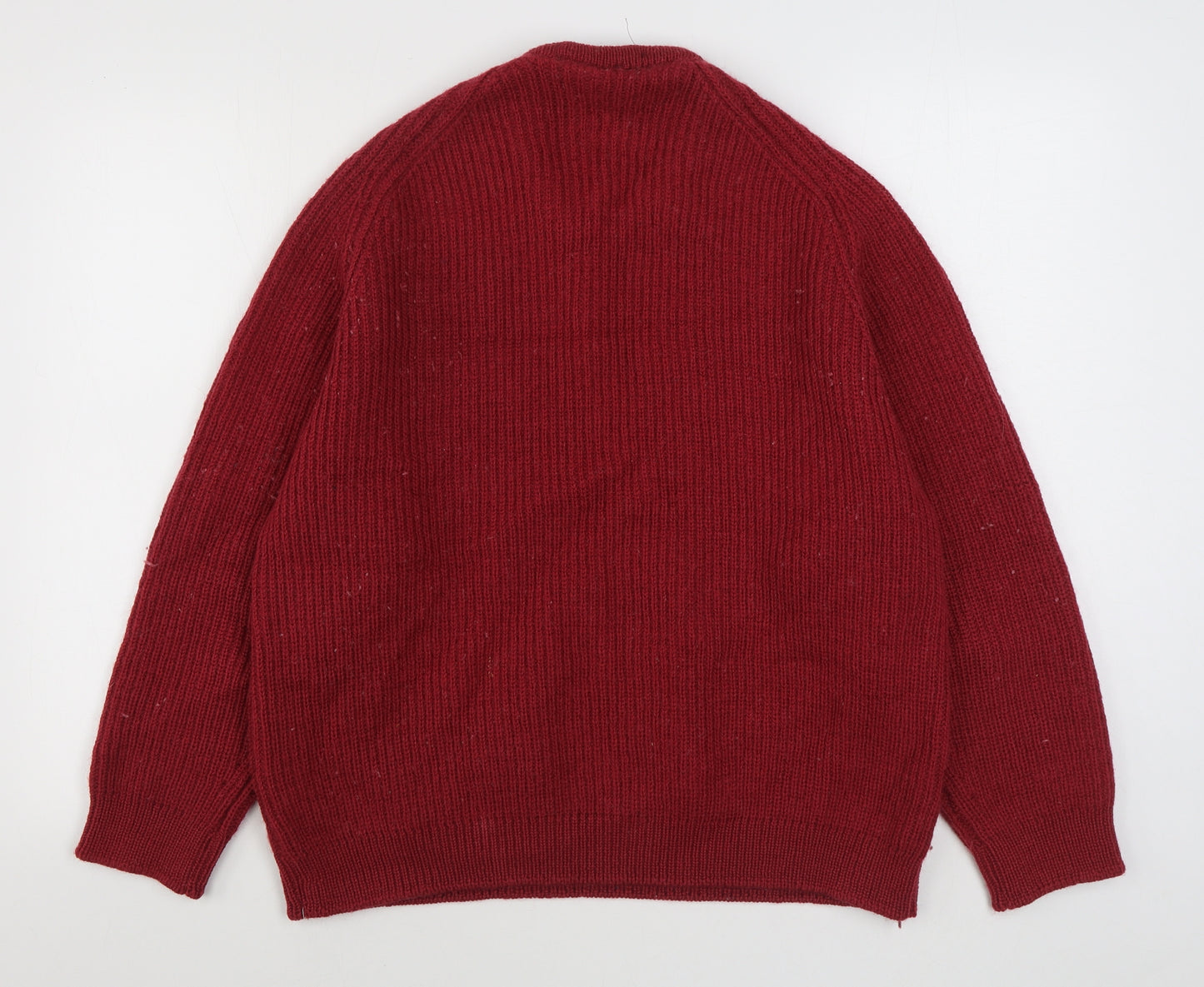 Pringle Mens Red Round Neck  Wool Pullover Jumper Size L