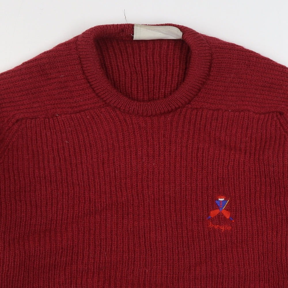Pringle Mens Red Round Neck  Wool Pullover Jumper Size L
