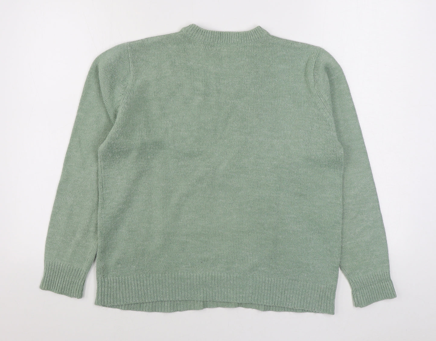 Damart Womens Green Round Neck  Acrylic Pullover Jumper Size 12