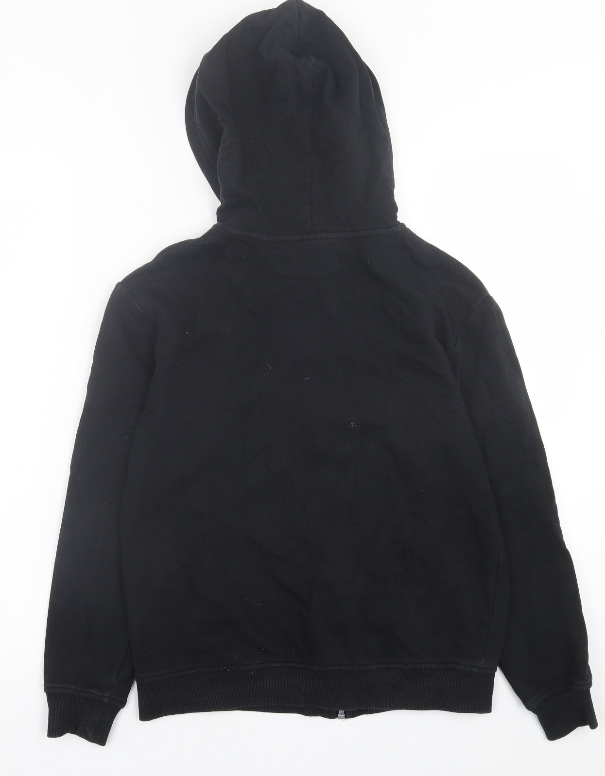 H&M Boys Black  Cotton Full Zip Hoodie Size 11-12 Years  Zip
