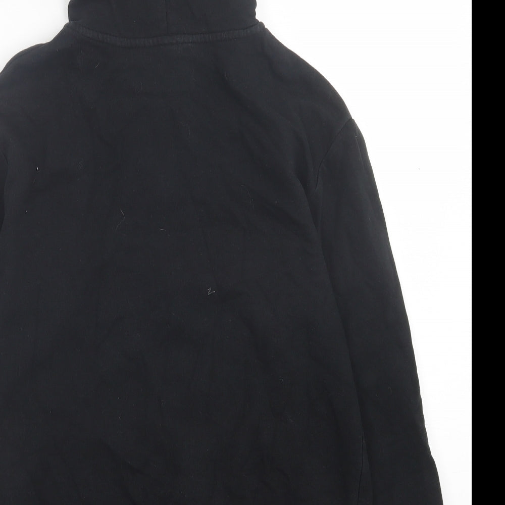 H&M Boys Black  Cotton Full Zip Hoodie Size 11-12 Years  Zip