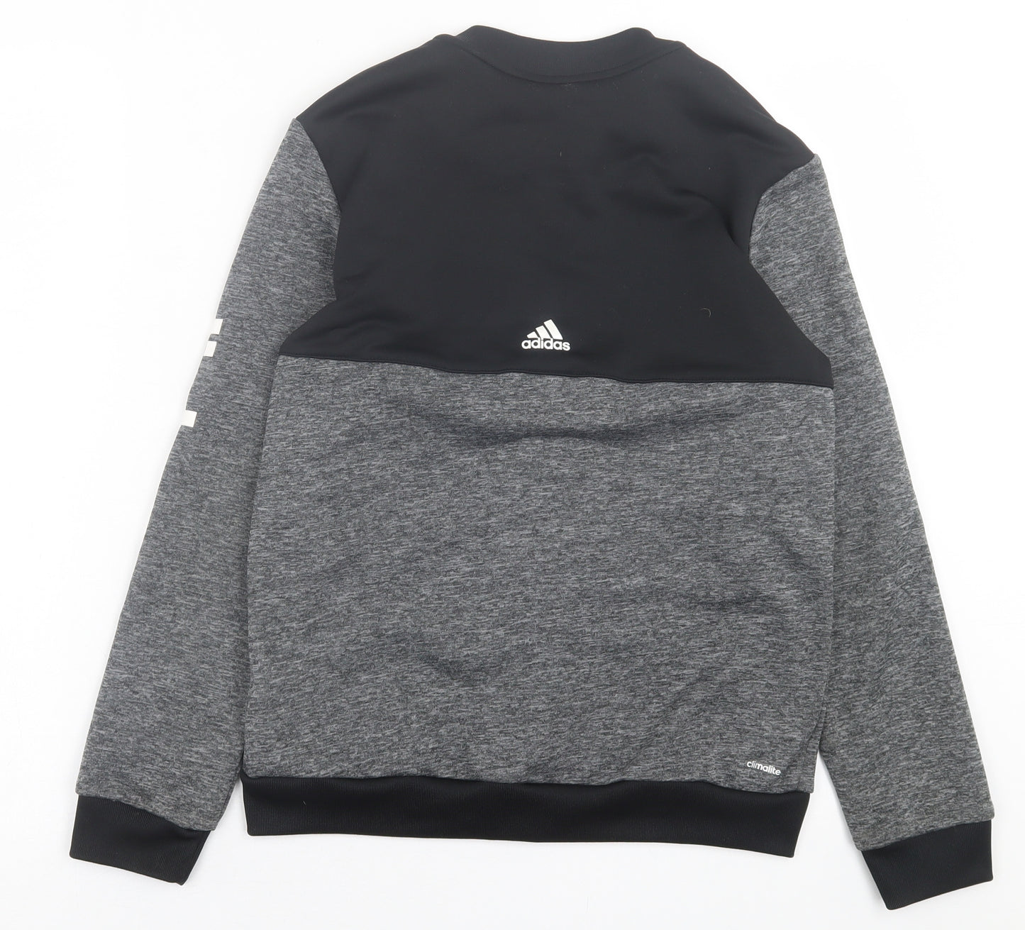 adidas Boys Grey  Polyester Full Zip Sweatshirt Size 11-12 Years  Zip