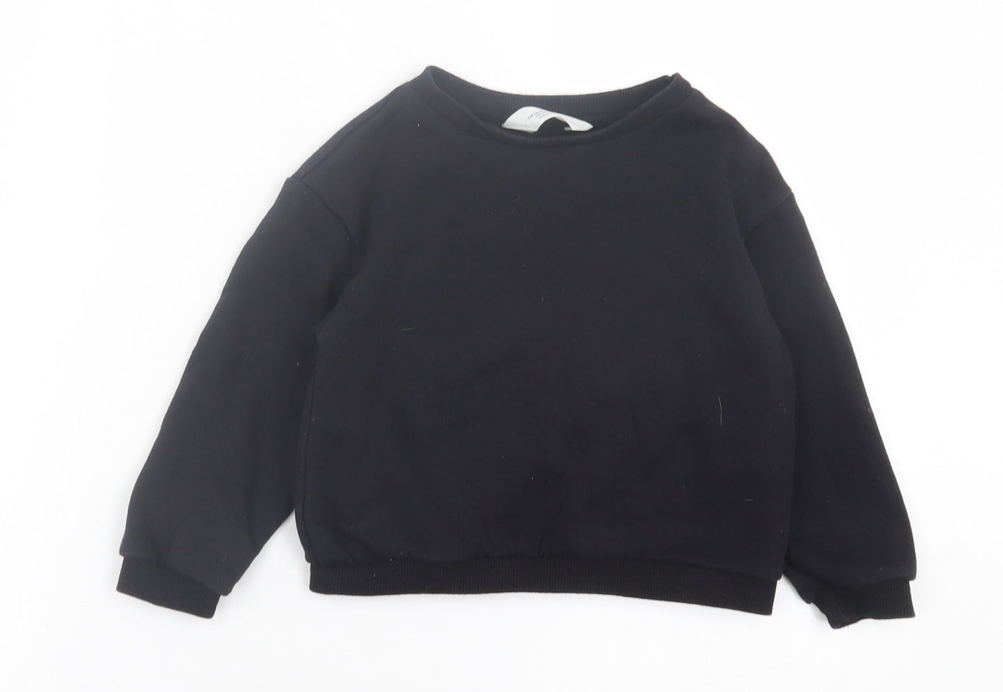 H&M Boys Black  Cotton Pullover Sweatshirt Size 2-3 Years  Pullover