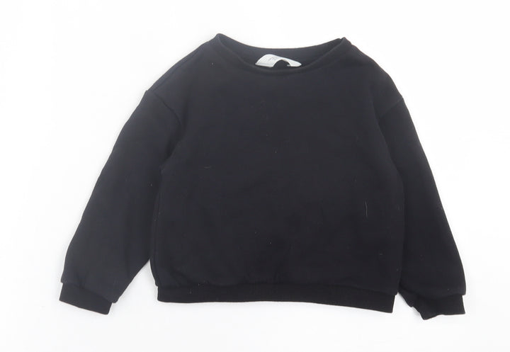 H&M Boys Black  Cotton Pullover Sweatshirt Size 2-3 Years  Pullover