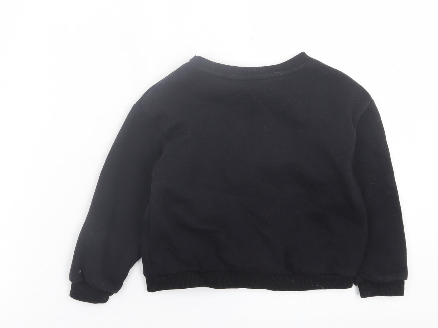 H&M Boys Black  Cotton Pullover Sweatshirt Size 2-3 Years  Pullover