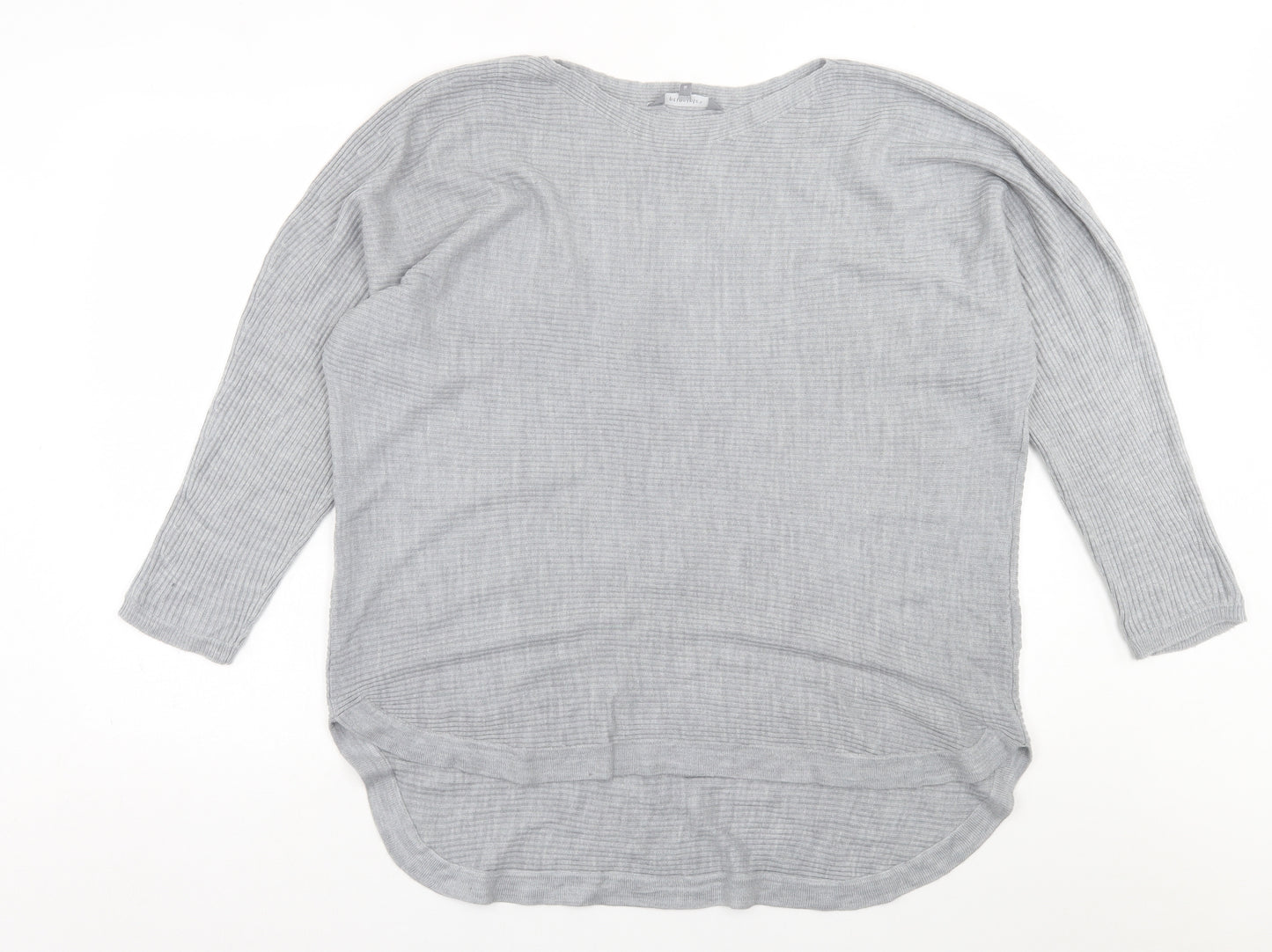 Principes Womens Grey Boat Neck  Acrylic Pullover Jumper Size 18
