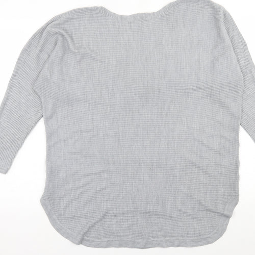 Principes Womens Grey Boat Neck  Acrylic Pullover Jumper Size 18