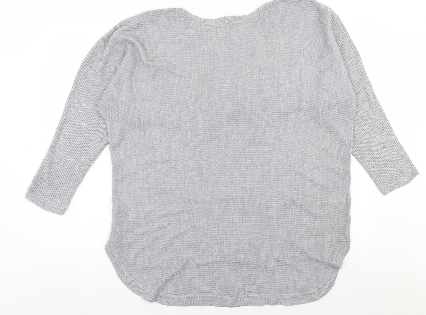 Principes Womens Grey Boat Neck  Acrylic Pullover Jumper Size 18