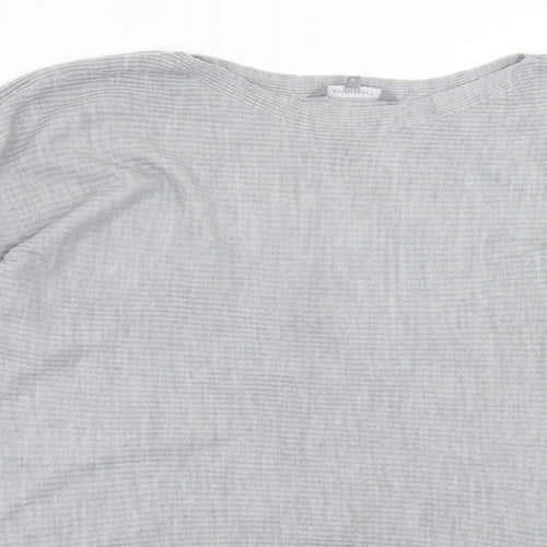 Principes Womens Grey Boat Neck  Acrylic Pullover Jumper Size 18