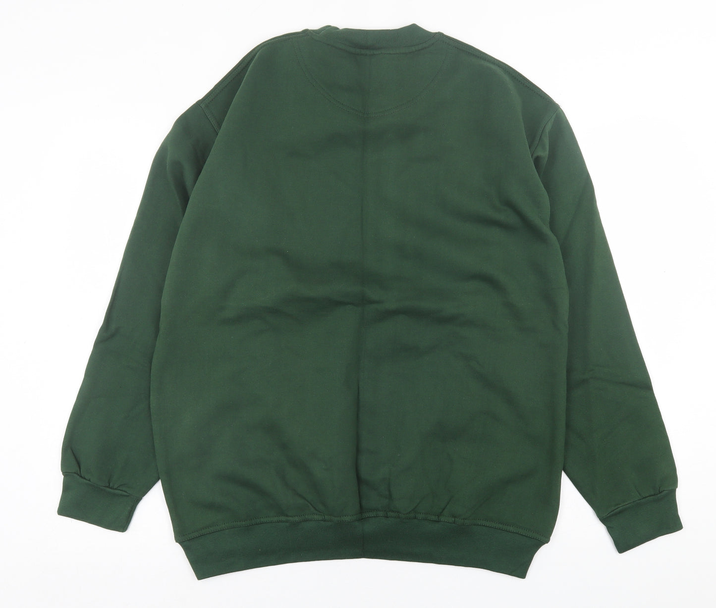 DeLorean Mens Green  Cotton Pullover Sweatshirt Size L