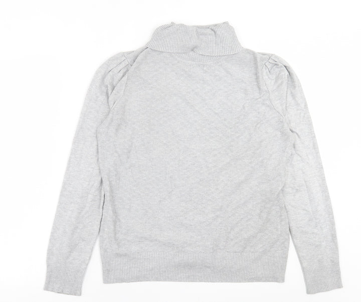 89th & Madison Womens Grey Roll Neck Viscose Pullover Jumper Size M