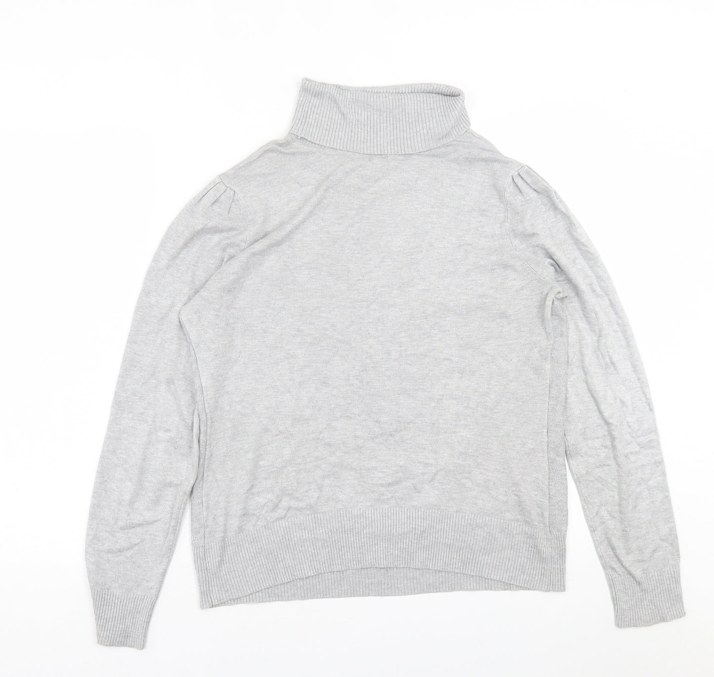 89th & Madison Womens Grey Roll Neck  Viscose Pullover Jumper Size M