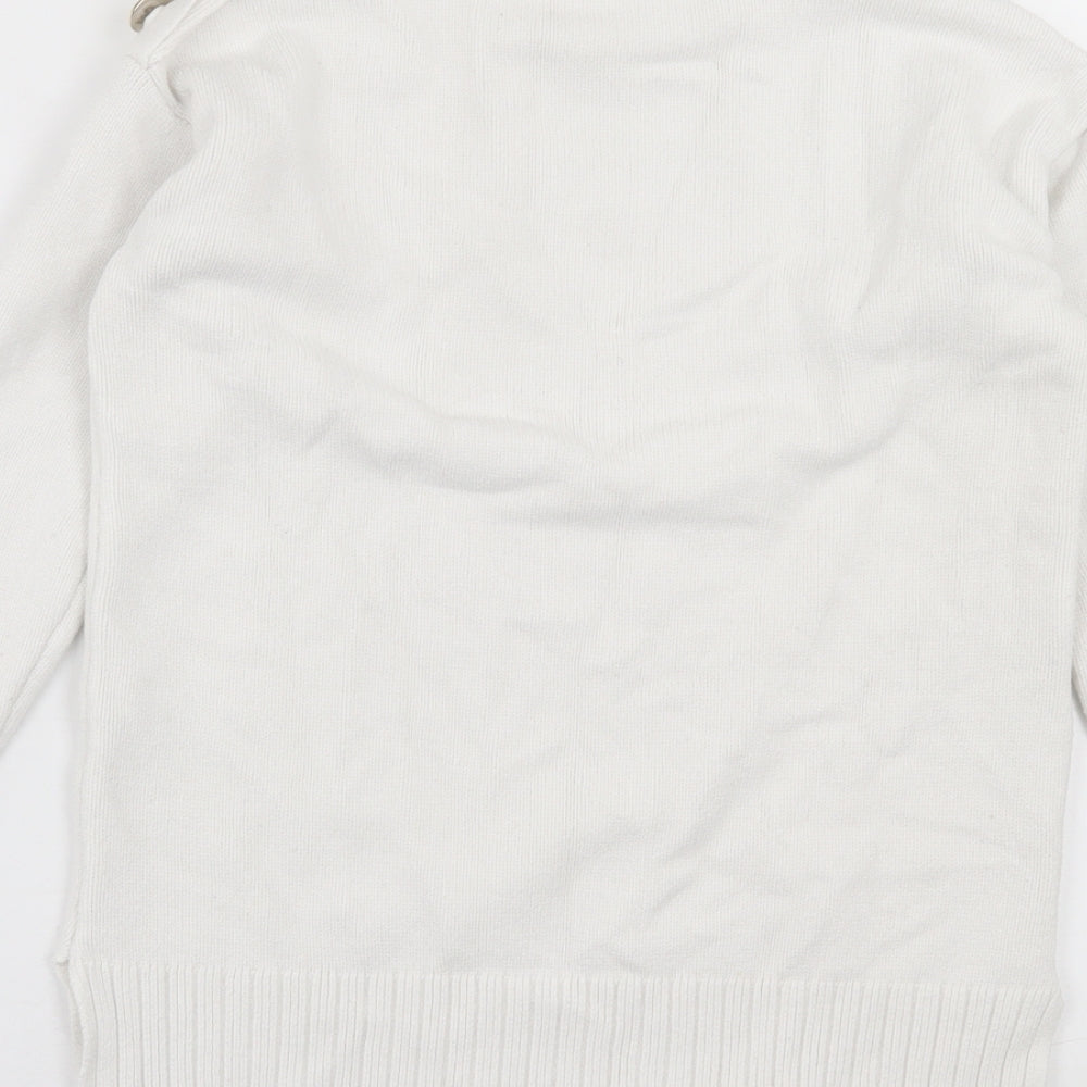 River Island Womens White High Neck  Viscose Pullover Jumper Size XS