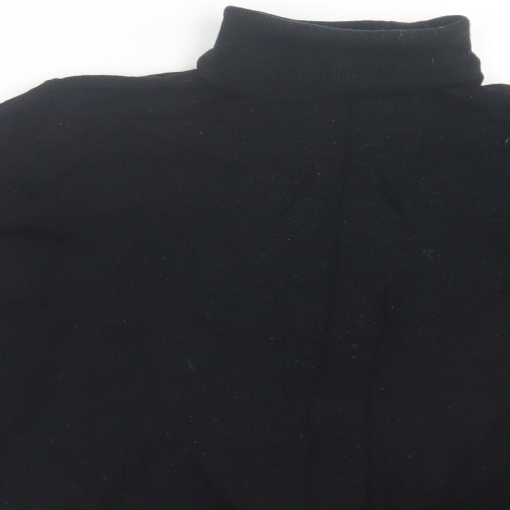 Marks and Spencer Womens Black Roll Neck  Wool Pullover Jumper Size 14