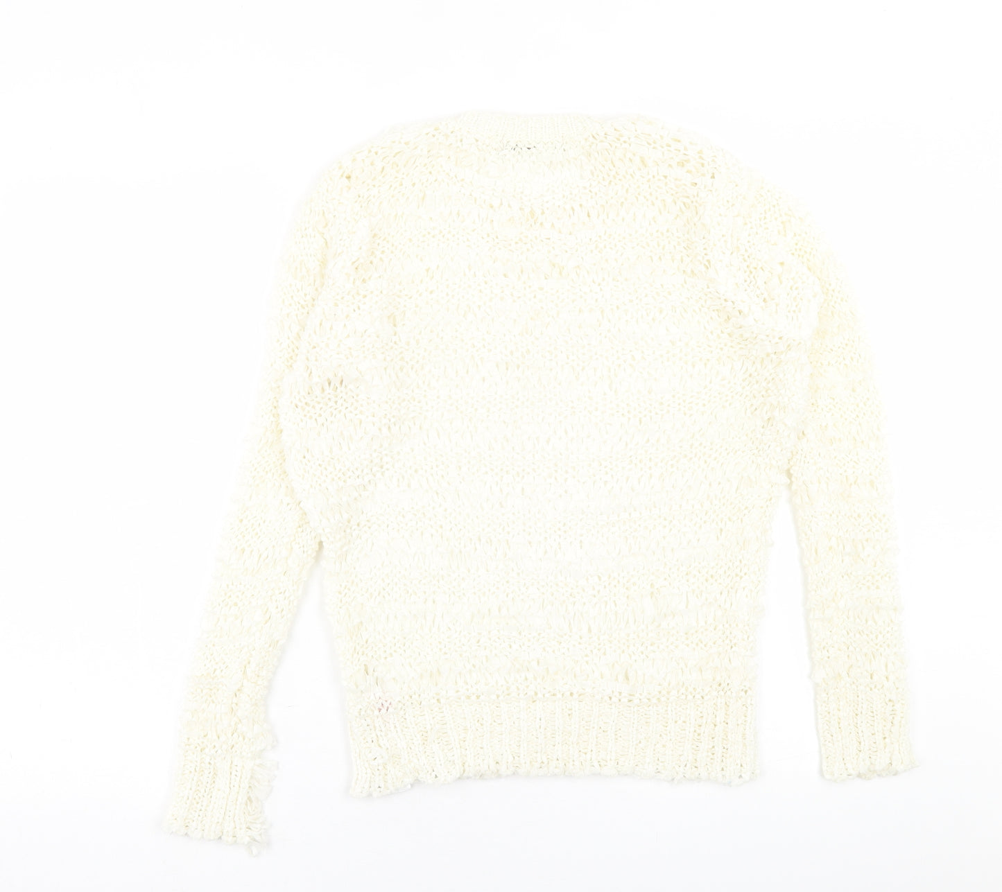 Atmosphere Womens Ivory Crew Neck  Acrylic Pullover Jumper Size 14