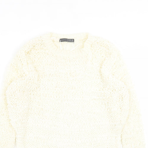 Atmosphere Womens Ivory Crew Neck  Acrylic Pullover Jumper Size 14