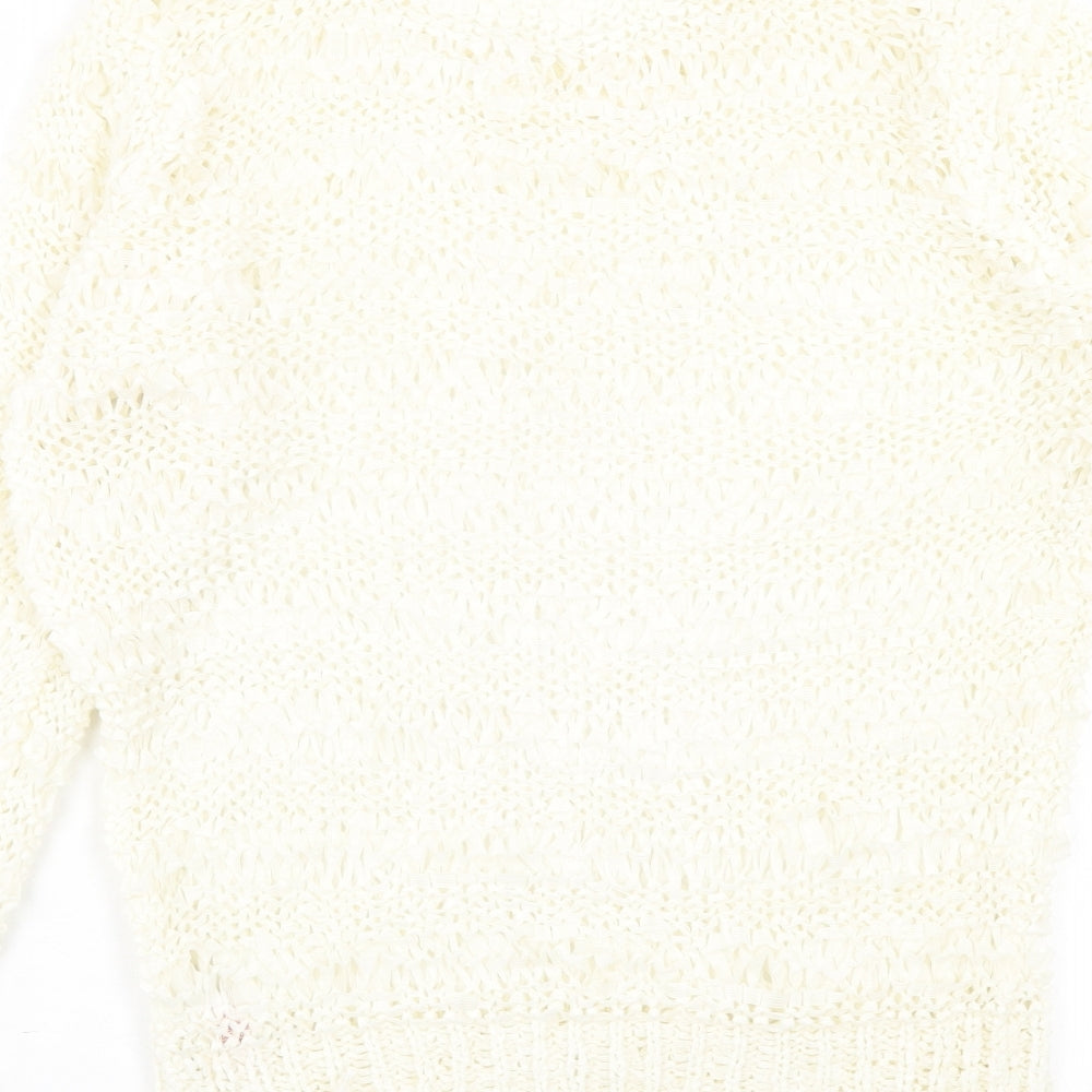Atmosphere Womens Ivory Crew Neck  Acrylic Pullover Jumper Size 14