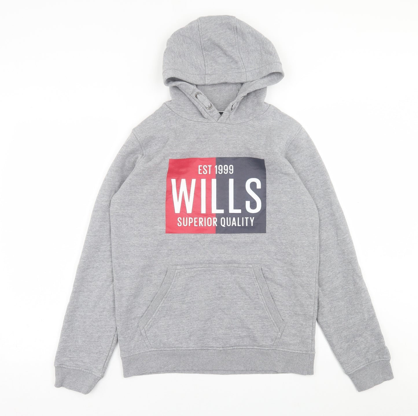 Jack Wills Boys Grey  Cotton Pullover Hoodie Size 14-15 Years  Pullover