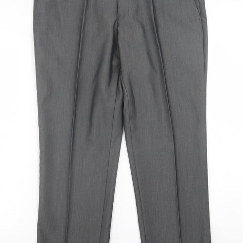 Aspen & Court Mens Grey  Polyester Trousers  Size 39 in L29 in Regular Hook & Eye - Short Leg