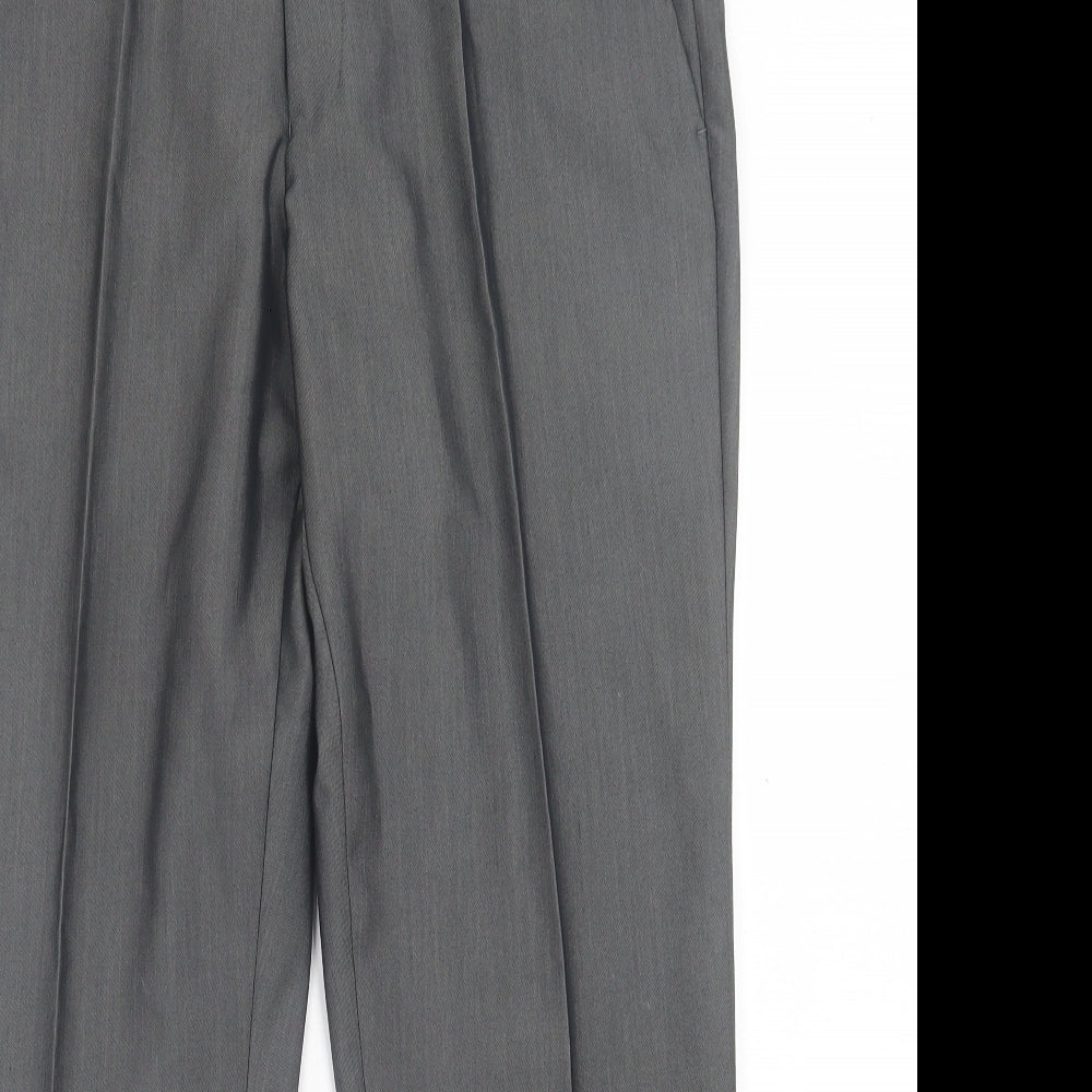 Aspen & Court Mens Grey  Polyester Trousers  Size 39 in L29 in Regular Hook & Eye - Short Leg