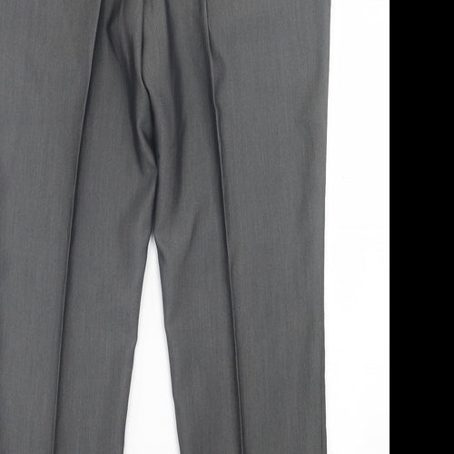 Aspen & Court Mens Grey  Polyester Trousers  Size 39 in L29 in Regular Hook & Eye - Short Leg