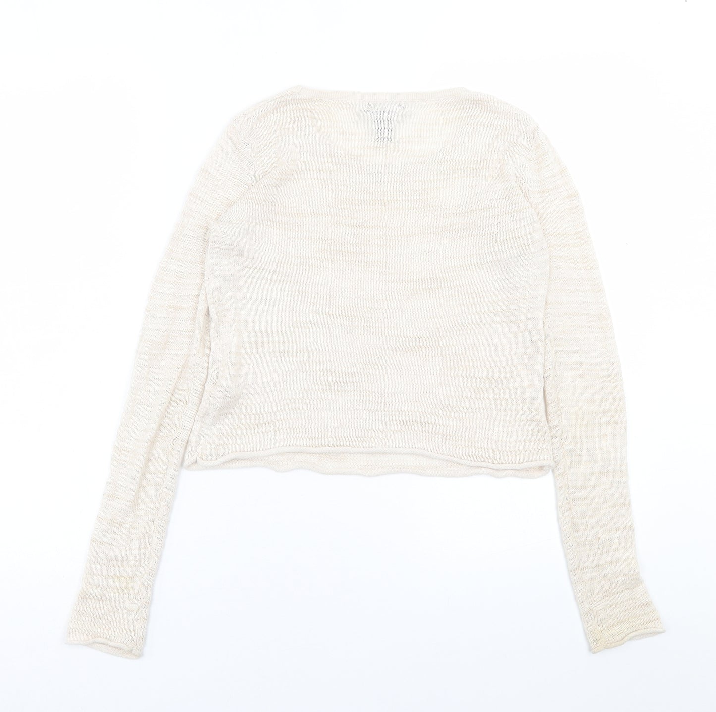 Gap Womens Beige Crew Neck  Cotton Pullover Jumper Size XS