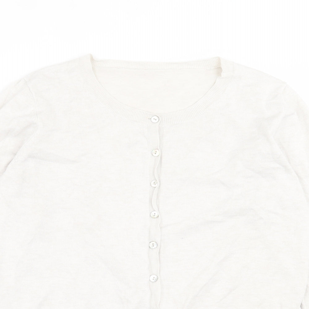 Papaya Womens Grey Crew Neck  Viscose Cardigan Jumper Size 14