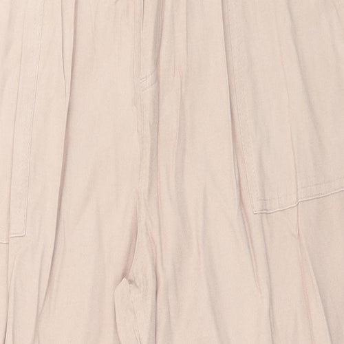 Marks and Spencer Womens Pink  Viscose Trousers  Size 16 L27 in Regular Button