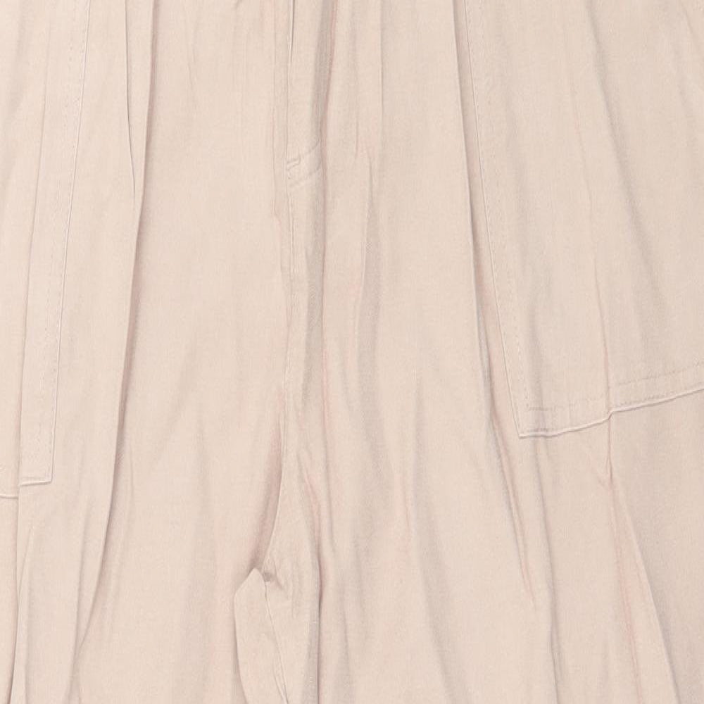 Marks and Spencer Womens Pink  Viscose Trousers  Size 16 L27 in Regular Button