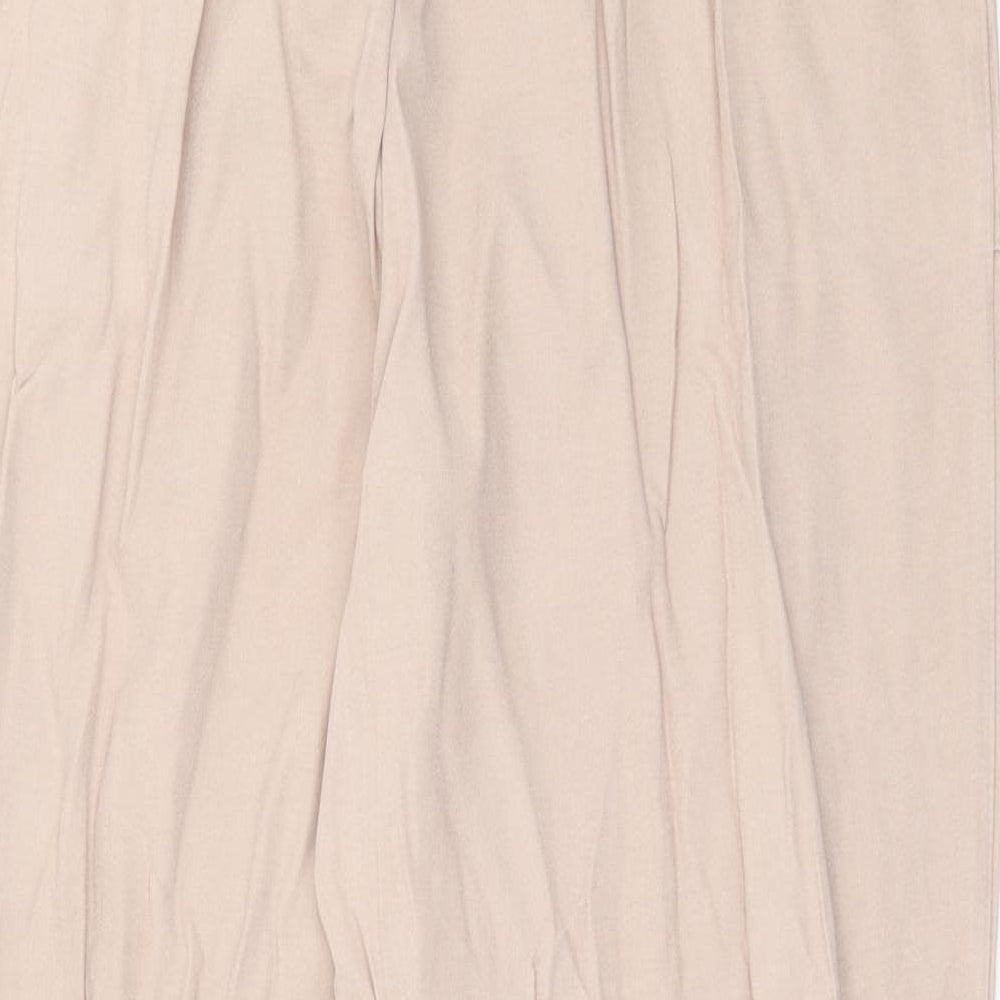 Marks and Spencer Womens Pink  Viscose Trousers  Size 16 L27 in Regular Button