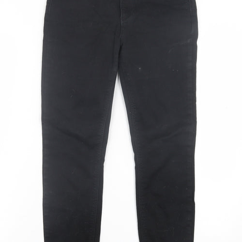 Marks and Spencer Womens Black  Cotton Skinny Jeans Size 10 L27 in Regular Button