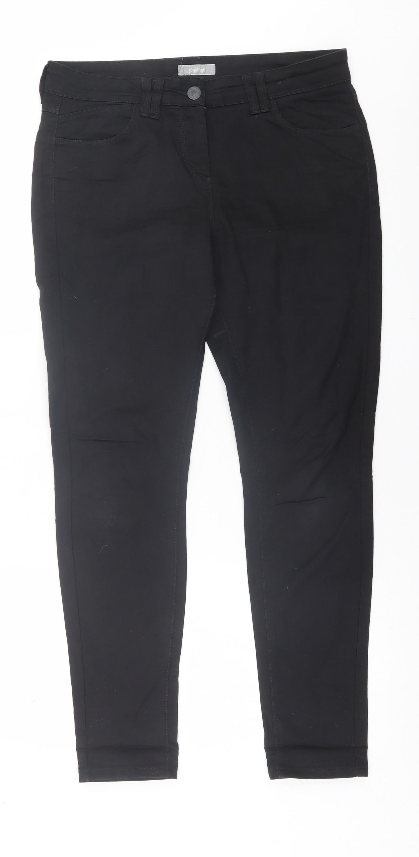 Preworn Womens Black  Cotton Jegging Trousers Size 36 in L30 in Regular Button