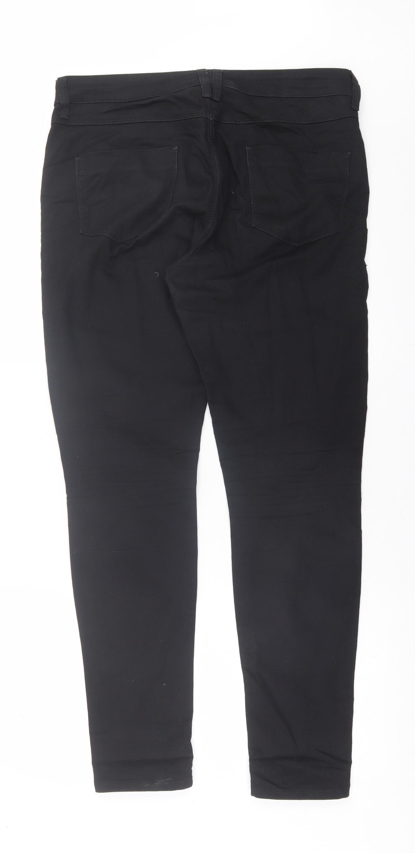 Preworn Womens Black  Cotton Jegging Trousers Size 36 in L30 in Regular Button