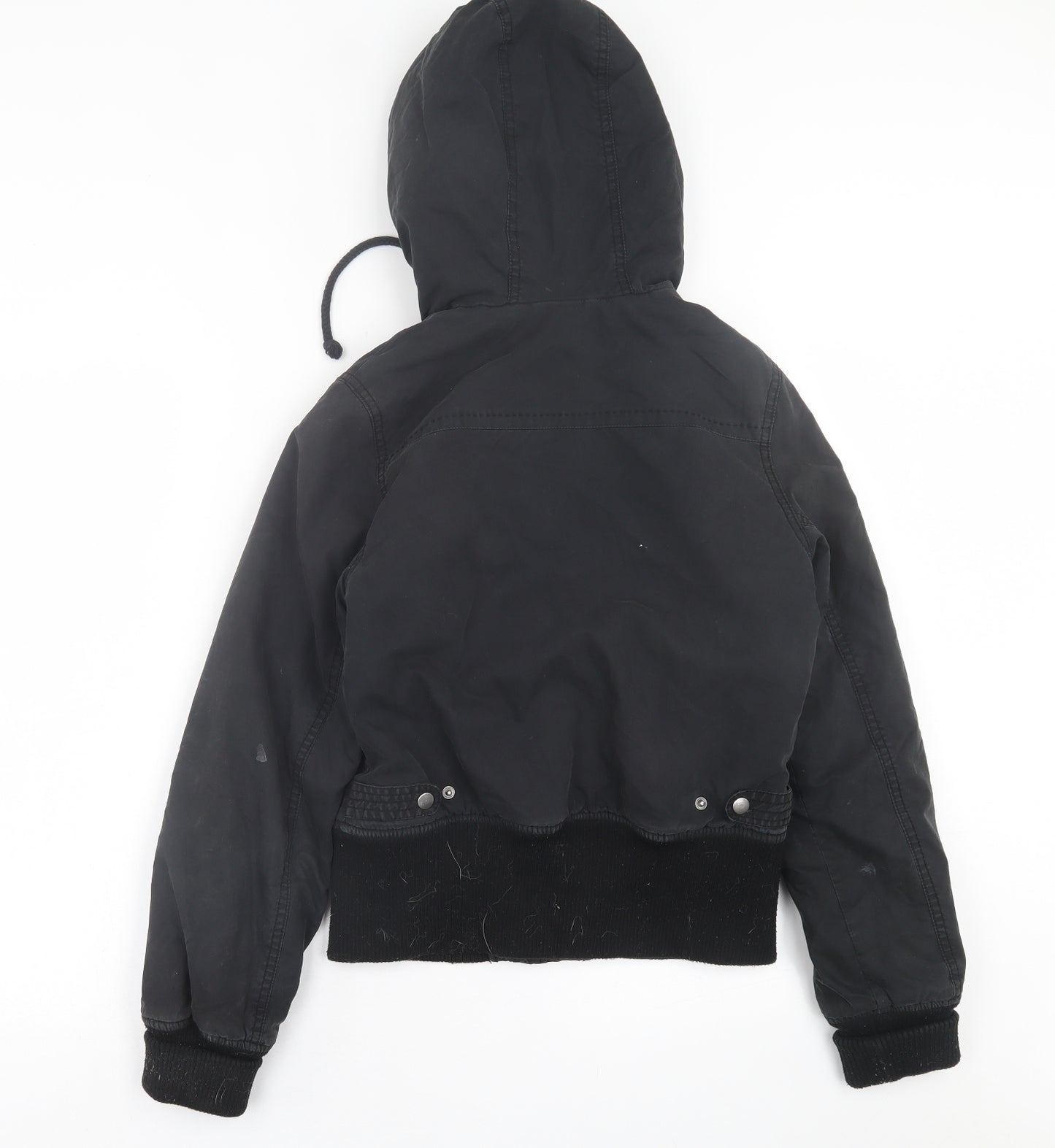 H&M Womens Black   Bomber Jacket Jacket Size 6  Zip