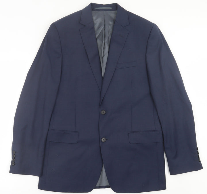 Paul Costelloe Mens Blue Wool Jacket Suit Jacket Size 40