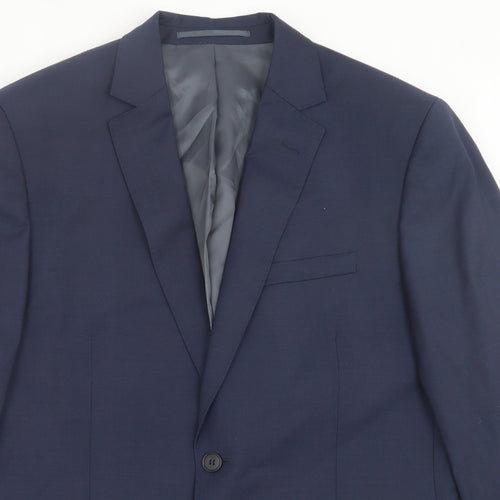 Paul Costelloe Mens Blue  Wool Jacket Suit Jacket Size 40