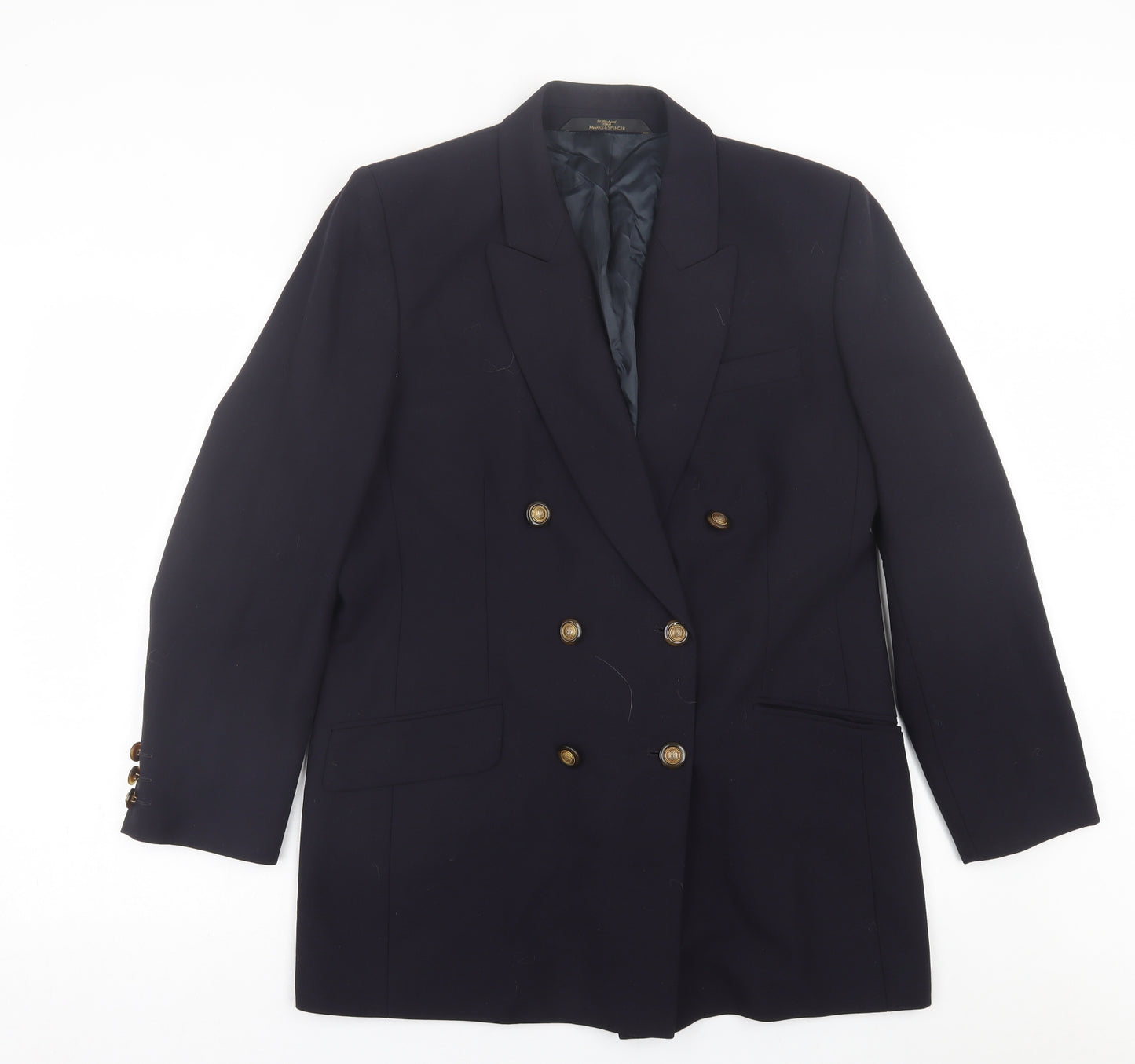 Marks and Spencer Womens Blue   Jacket Blazer Size 16  Button