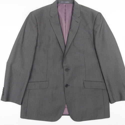 Aspen & Court Mens Grey  Polyester Jacket Suit Jacket Size 40