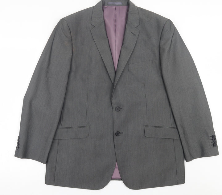 Aspen & Court Mens Grey Polyester Jacket Suit Jacket Size 40
