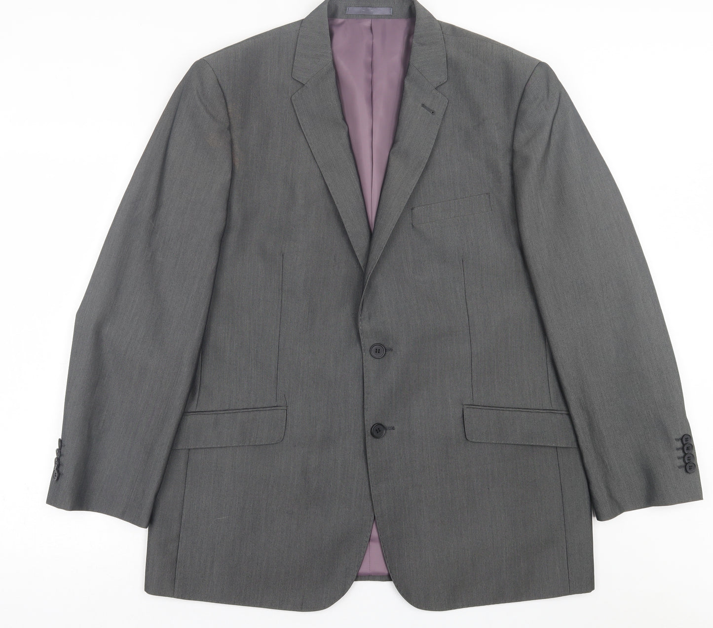 Aspen & Court Mens Grey  Polyester Jacket Suit Jacket Size 40