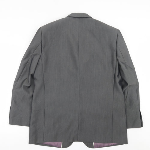 Aspen & Court Mens Grey  Polyester Jacket Suit Jacket Size 40
