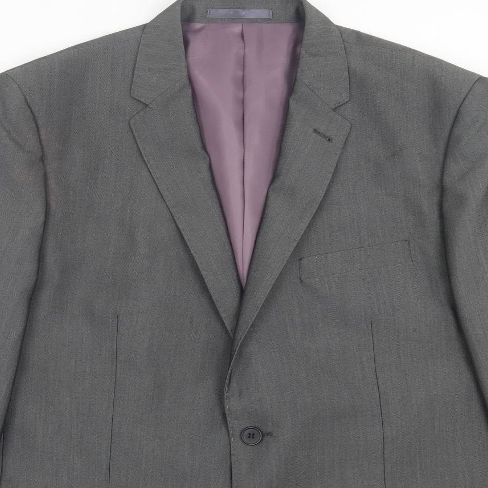 Aspen & Court Mens Grey  Polyester Jacket Suit Jacket Size 40