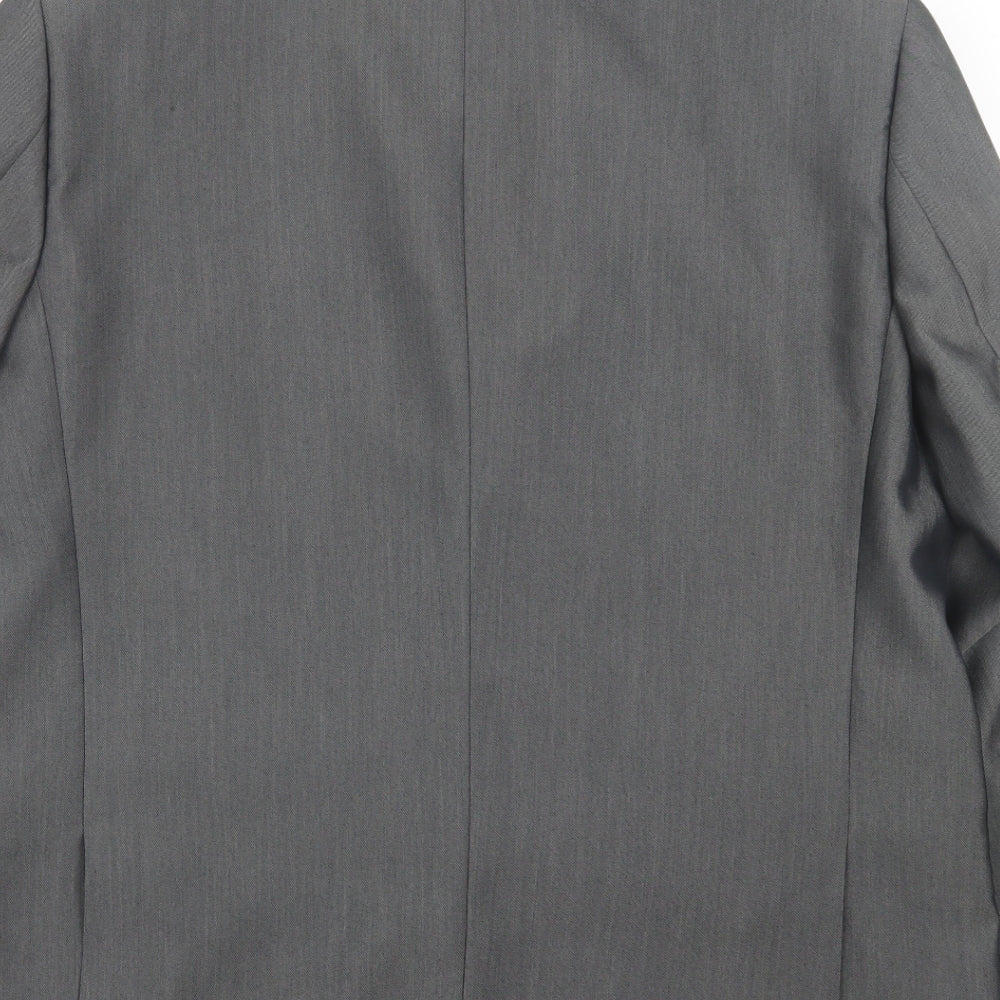 Aspen & Court Mens Grey  Polyester Jacket Suit Jacket Size 40