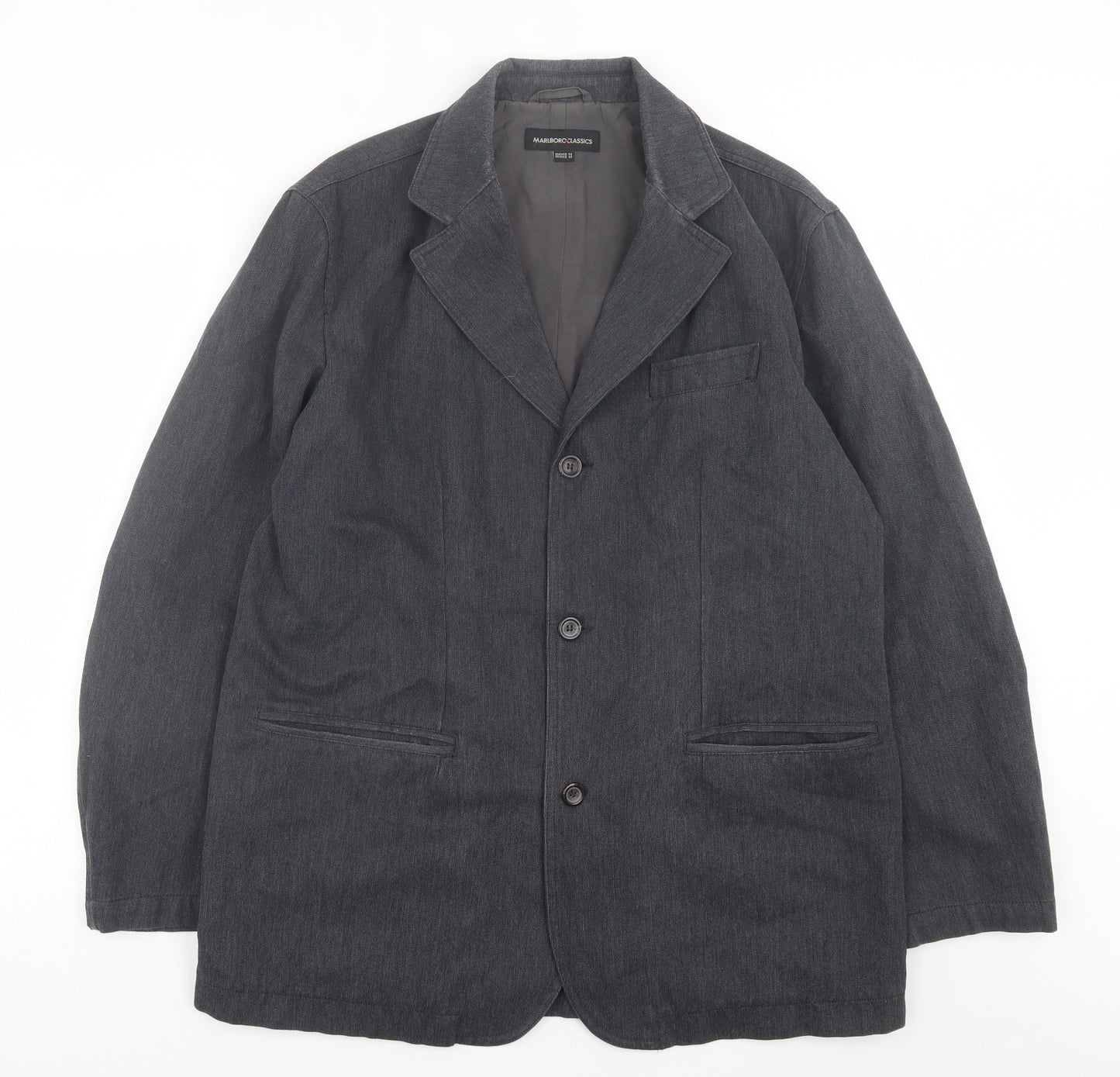 Marlboro Classics Mens Grey  Cotton Jacket Suit Jacket Size 42