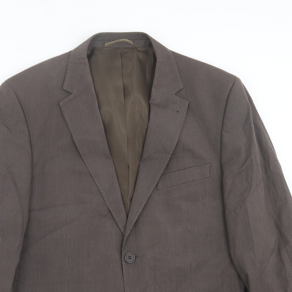 Skopes Mens Brown Striped Cotton Jacket Suit Jacket Size 40